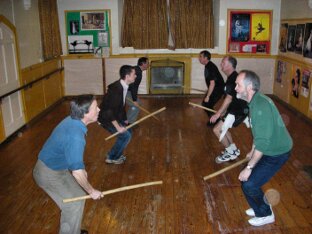 Holt Morris practice at the Mount Pleasant Social Club, Bradford-on-Avon